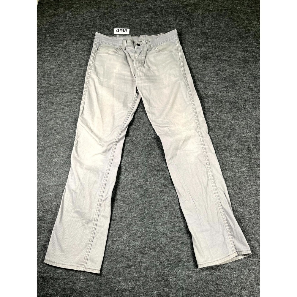 Levi's 511 Jeans Mens 32x32 Beige Denim Cotton Stretch Dark Wash Whiskers Detail